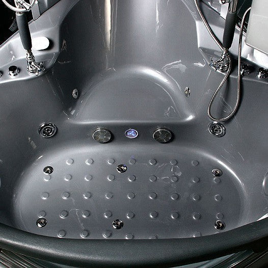 Maya Valencia Steam Shower Message Bathtub 64" x 64" - Gray