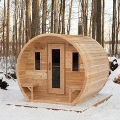 Elation CT 2-4 Person Natural Cedar Outdoor Barrel Sauna