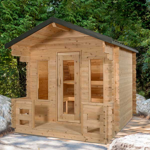 Dundalk LeisureCraft CT Georgian Cabin 3-4 Person Sauna with Porch