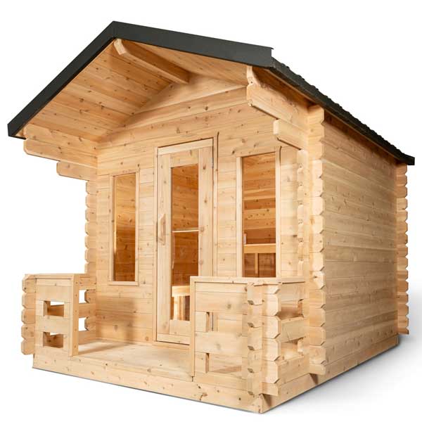 LeisureCraft CT Georgian Cabin Sauna with Porch - Closed front