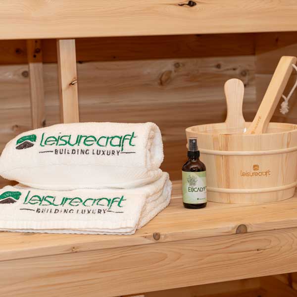 LeisureCraft CT Georgian Cabin Sauna with Porch - Seating