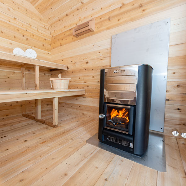 LeisureCraft CT Georgian Cabin Sauna with Porch - Heater