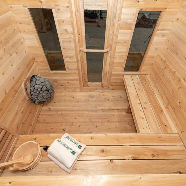 LeisureCraft CT Georgian Cabin Sauna with Porch - Interior